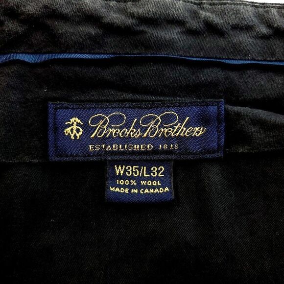 Brooks Brothers Loro Piana Wool Blue Pleated Cuffed Mid Rise Dress Pants 34/27 P - Picture 4 of 6
